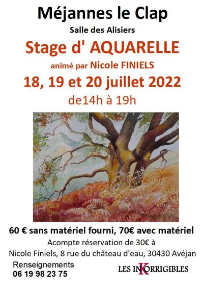 Affiche aquarelle stage juillet 2022