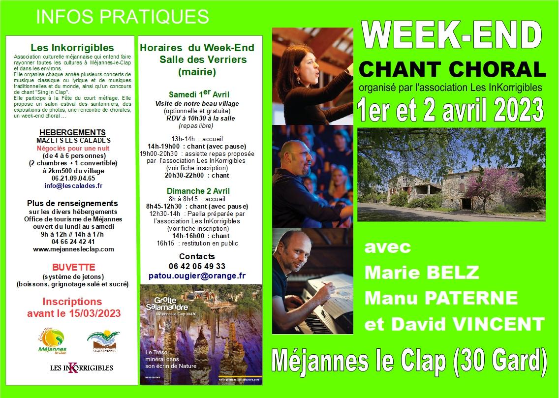 Flyer inscription week end choral exterieur